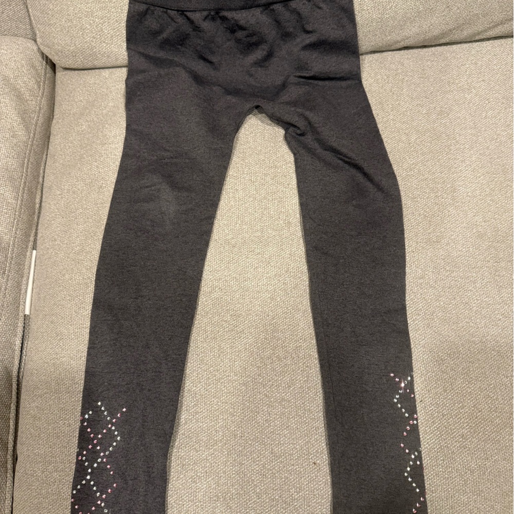 Women's Black Leggings with Patterned Detail